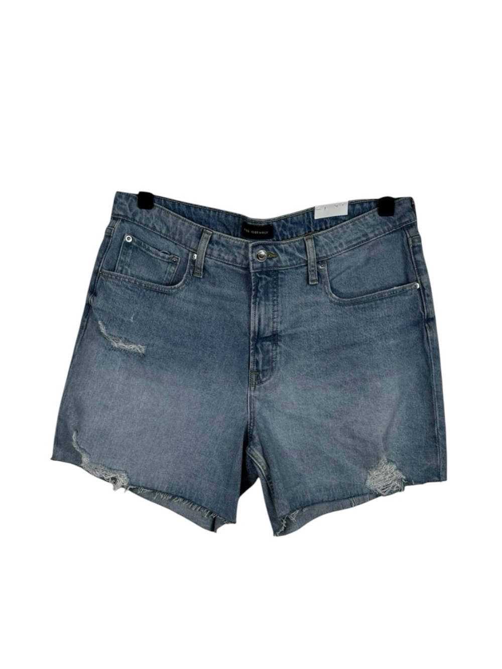 Free Assembly Short High Rise Editor Cutoff Distressed NEW